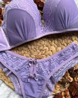 Conjunto Lencería Lila Encaje Pasión