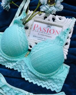 Conjunto Lencería Verde Céu Encaje Pasión