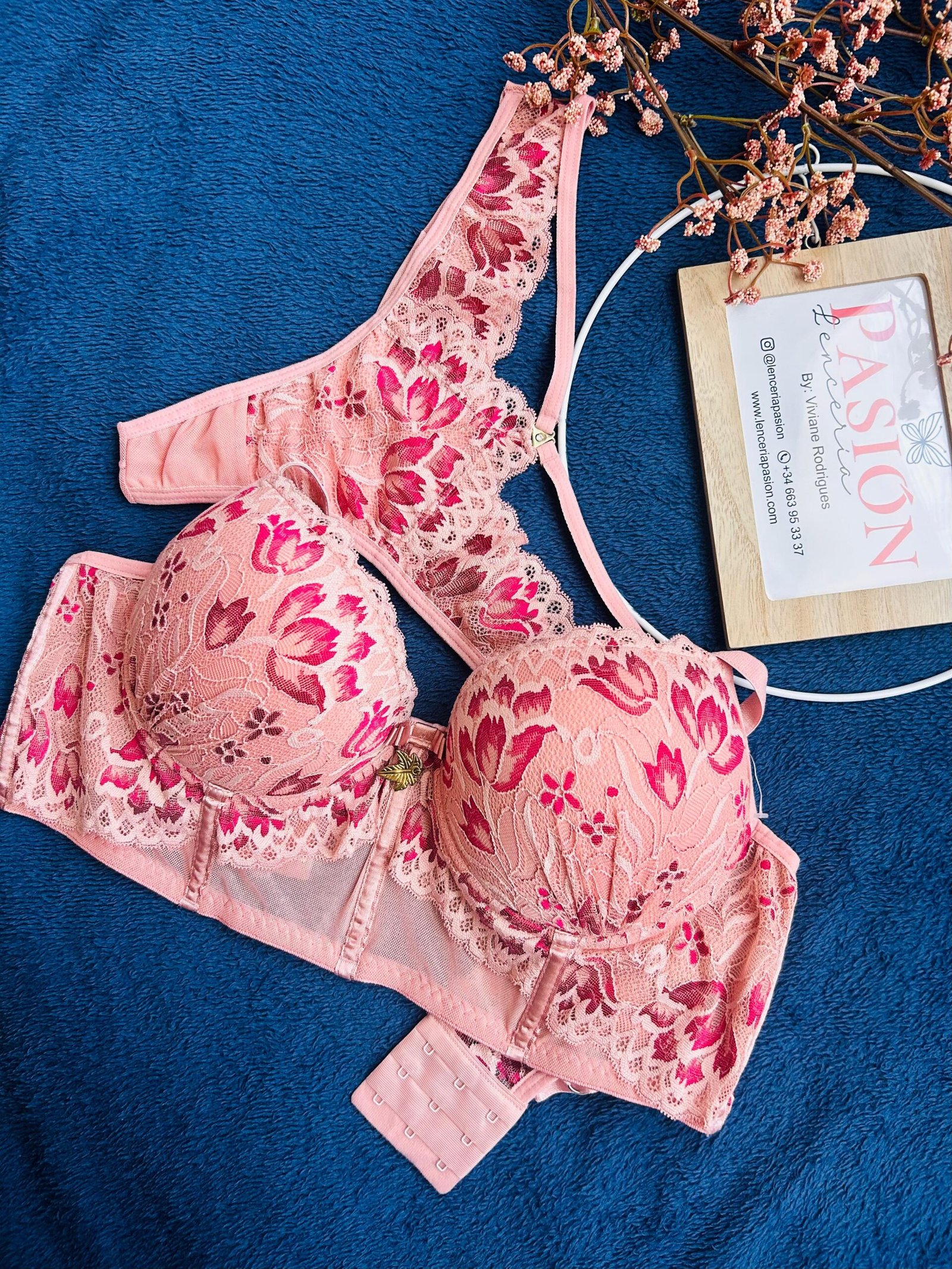 Conjunto Lencería Rosa Encaje Pasión - Imagen 2