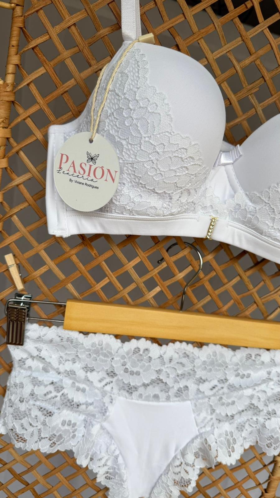 Conjunto Lencería blanco Delicado Encaje - Imagen 4