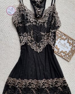 Babydoll Encaje Negro Elegance